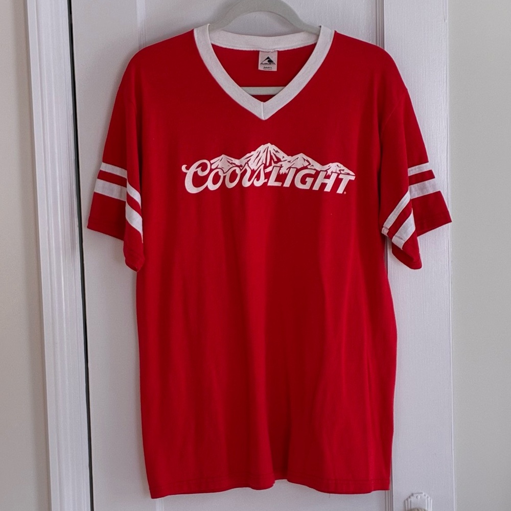 Vintage Coors Light V-Neck Jersey Tee
